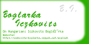 boglarka iczkovits business card